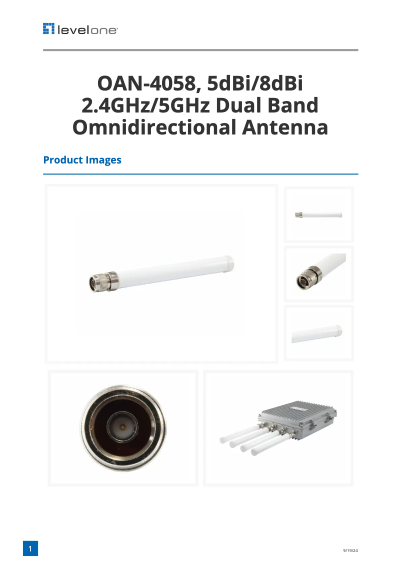 Image de la première page du manuel de l'appareil OAN-4058