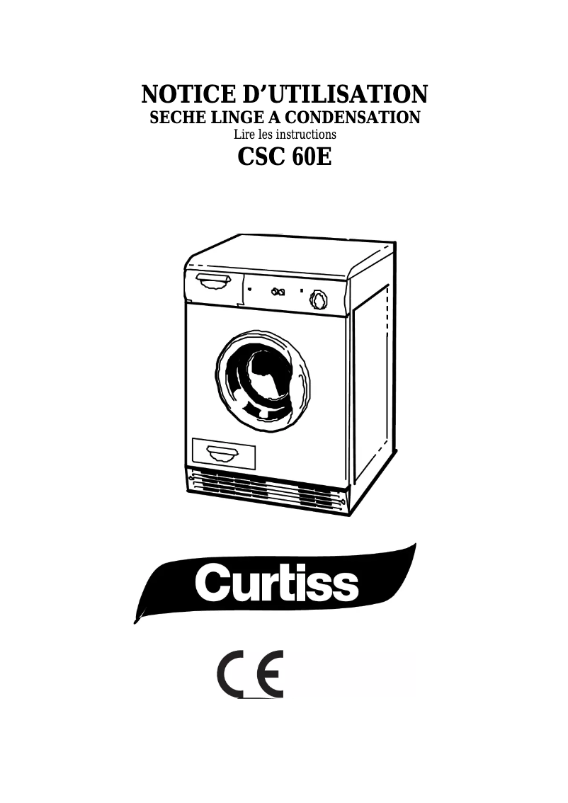 Page 1 de la notice Manuel utilisateur Curtiss CSC 60E