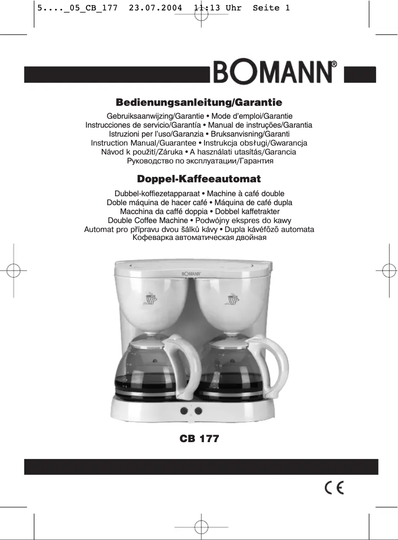 Page n°1 - Manuel utilisateur Bomann CB 177