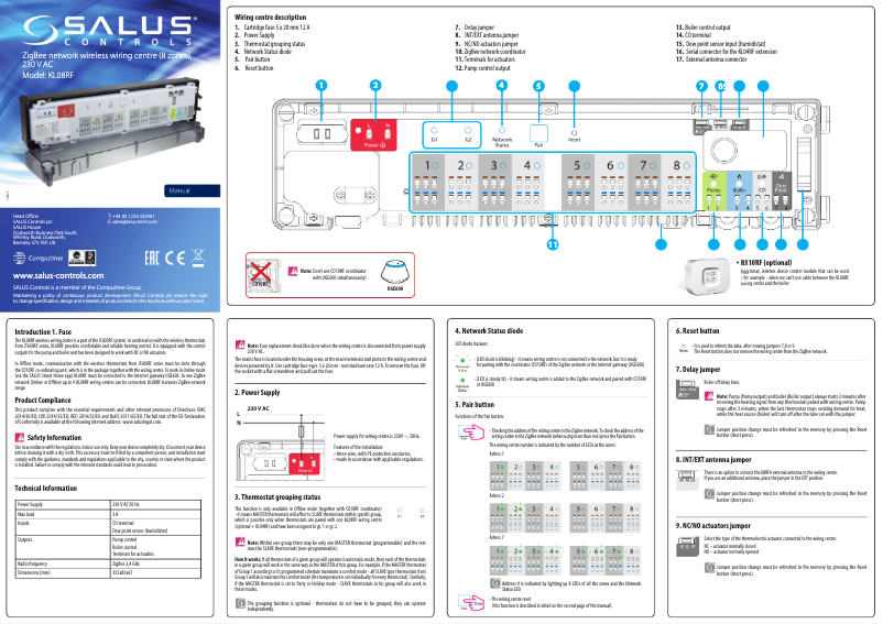 Page 1 de la notice Manuel utilisateur Salus KL08RF
