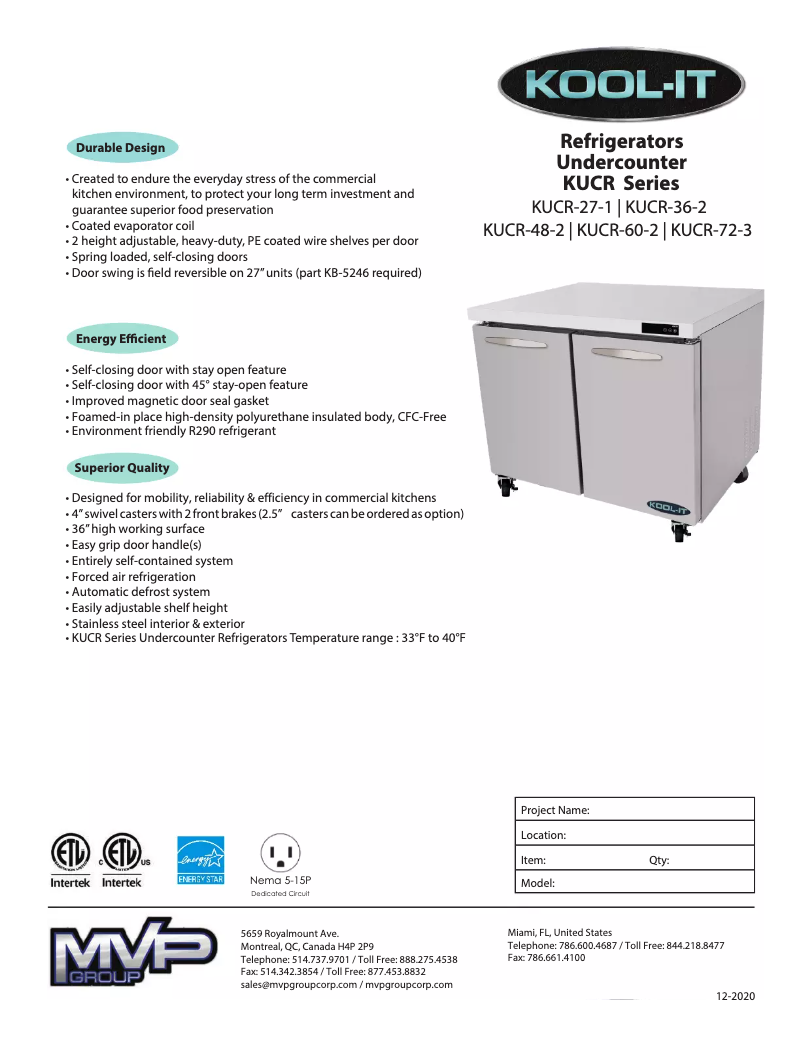 Image de la première page du manuel de l'appareil KUCR-27-1