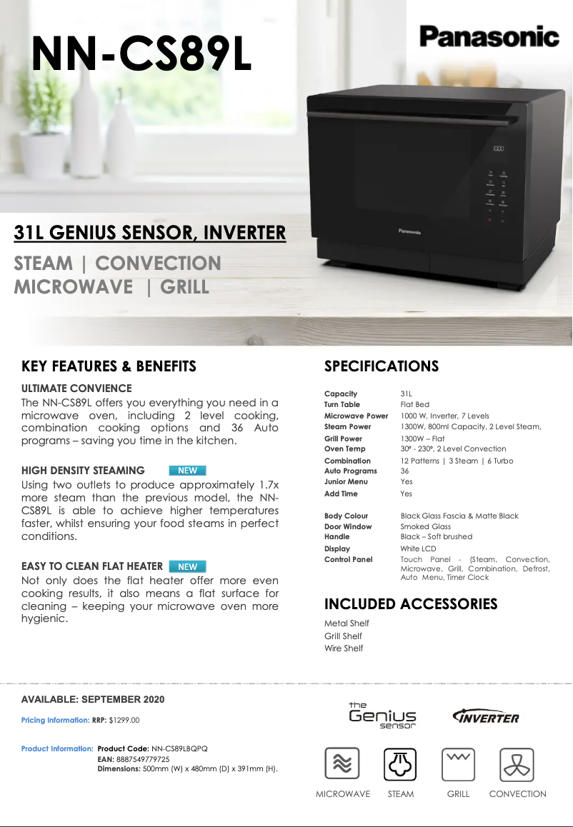 Image de la première page du manuel de l'appareil NN-CS89LB