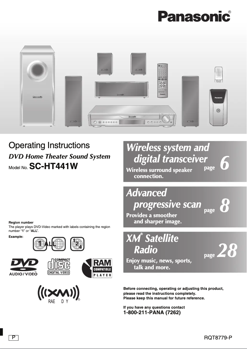 Page 1 de la notice Manuel utilisateur Panasonic SC-HT441W