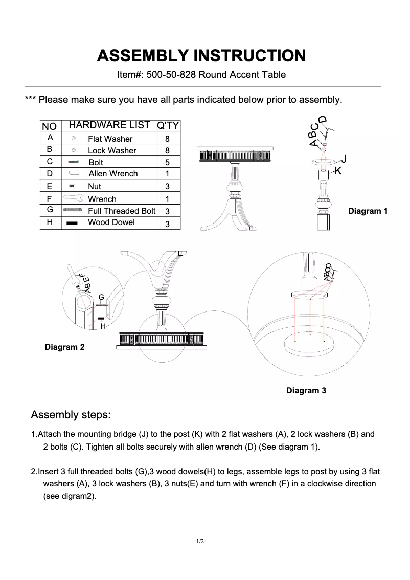 Page n°1 - Manuel utilisateur Hooker 500-50-828