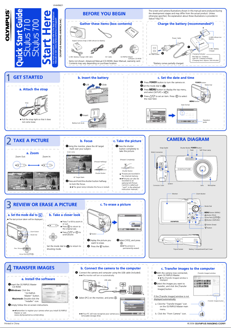 Imagen de la primera página del manual del dispositivo Stylus 710