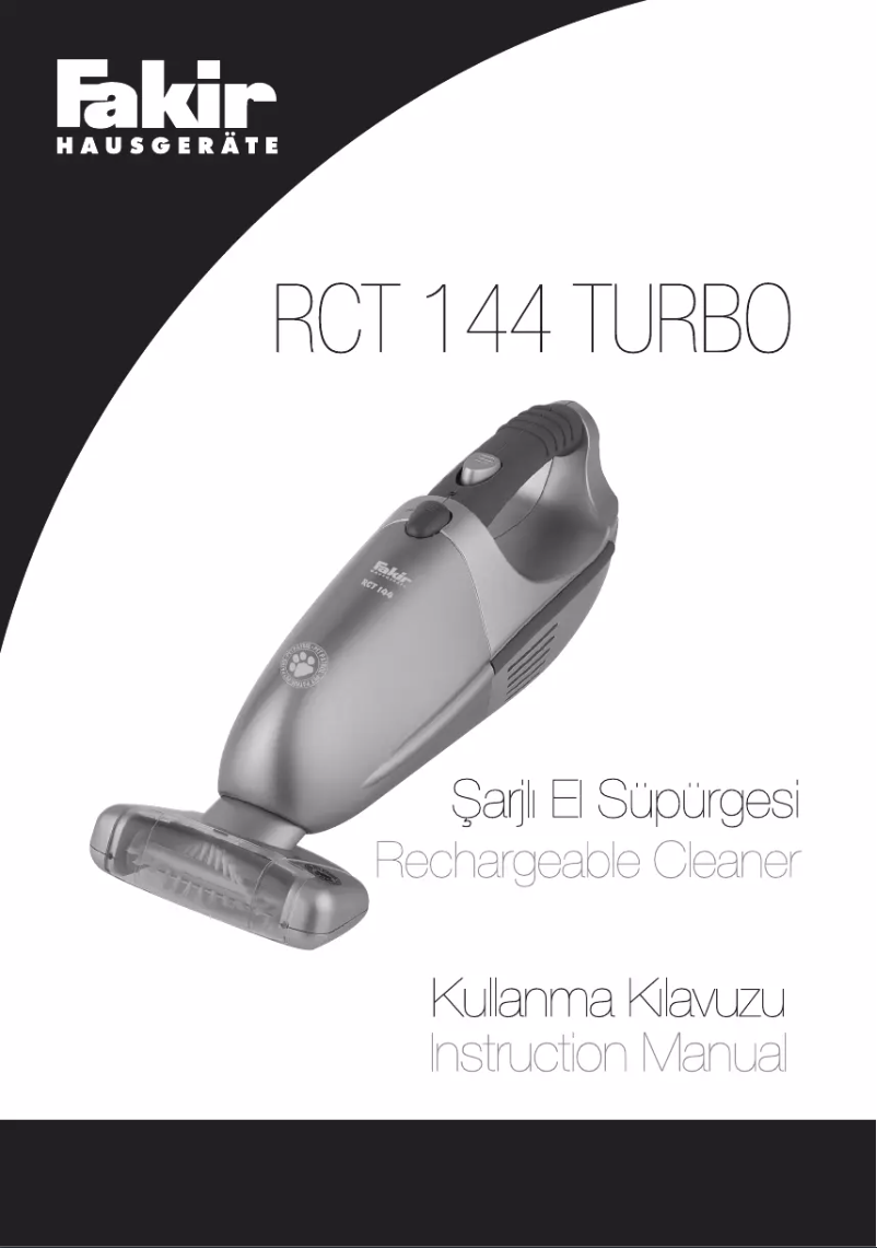 Page 1 de la notice Manuel utilisateur Fakir RCT 144 Turbo