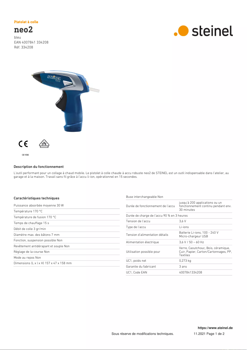 Image de la première page du manuel de l'appareil neo2