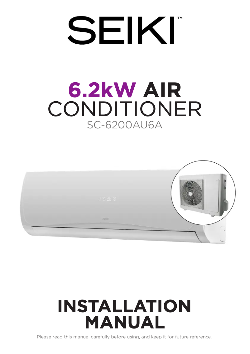 Page n°1 - Guide d'installation Seiki SC-6200AU6A