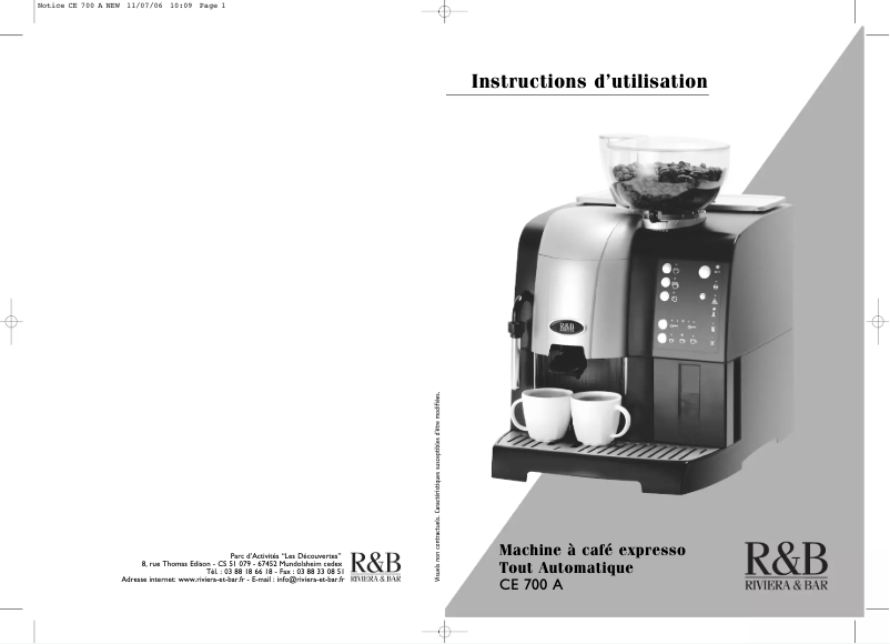 Página 1 del manual Manual de usuario Riviera & Bar CE 700 A
