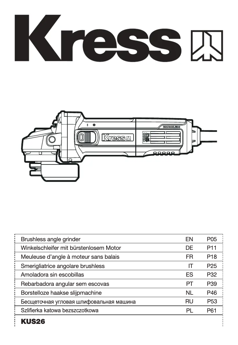 Page n°1 - Manuel utilisateur Kress KUS26