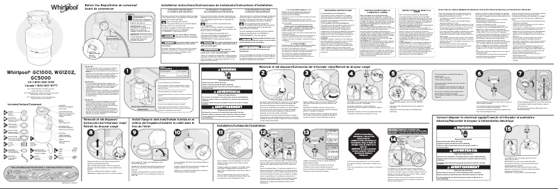 Page 1 de la notice Manuel utilisateur Whirlpool WG1202XH
