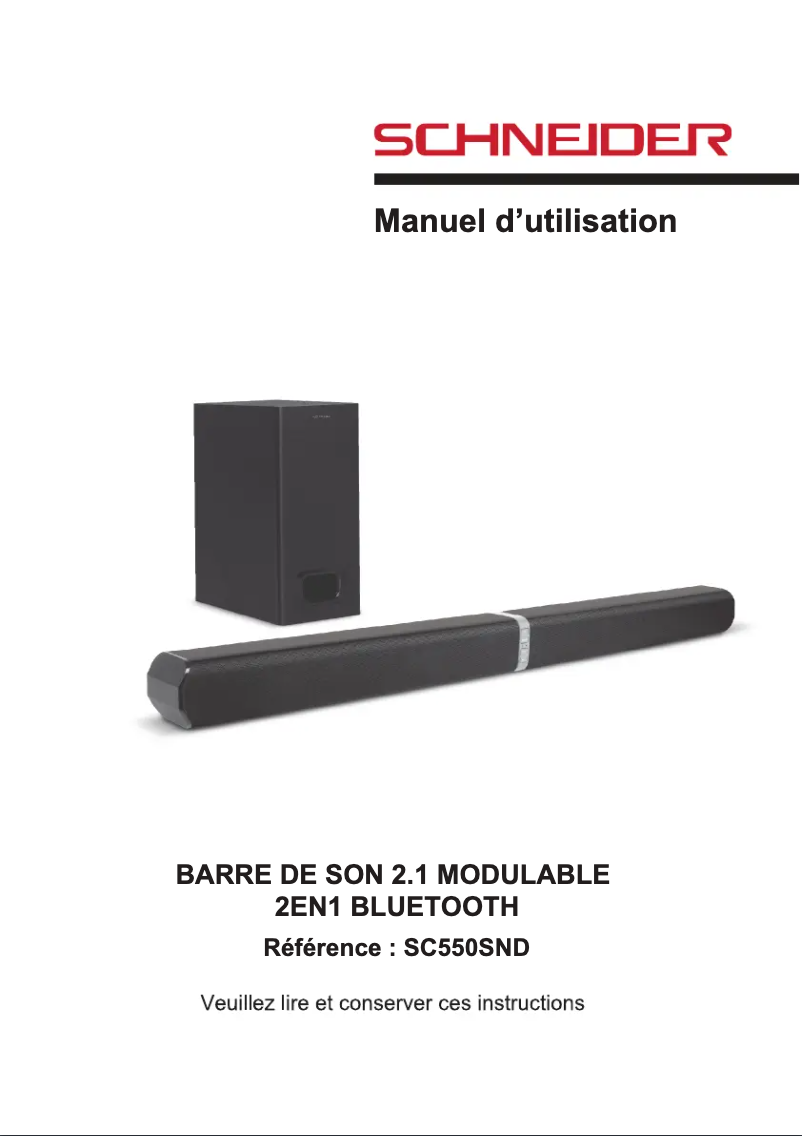 Page n°1 - Manuel utilisateur Schneider SC550SND