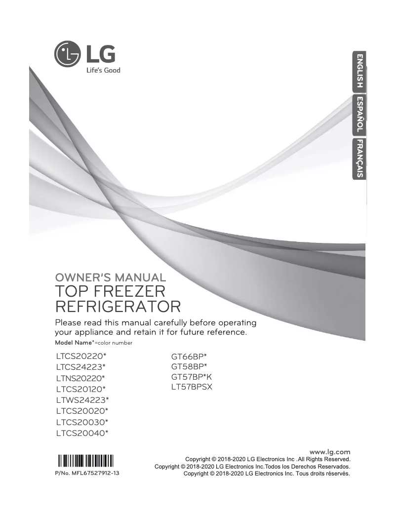 Image de la première page du manuel de l'appareil LTCS20220W