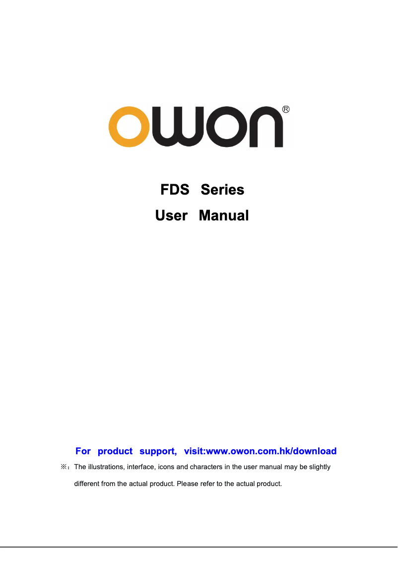 Page 1 de la notice Manuel utilisateur Owon FDS3302