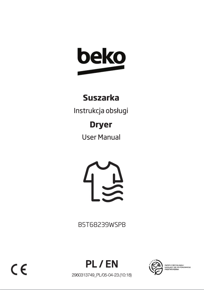 Page 1 de la notice Manuel utilisateur Beko B5T68243WSPB