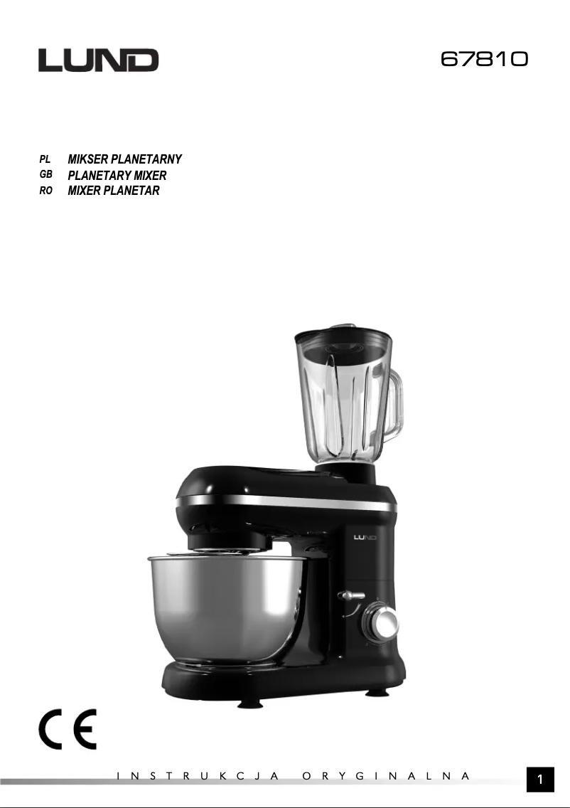 Page 1 de la notice Manuel utilisateur Lund 67810