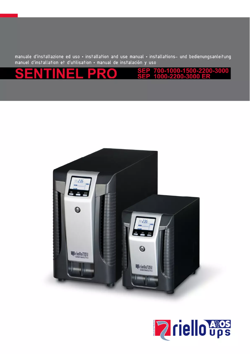 Image de la première page du manuel de l'appareil Sentinel Pro 700