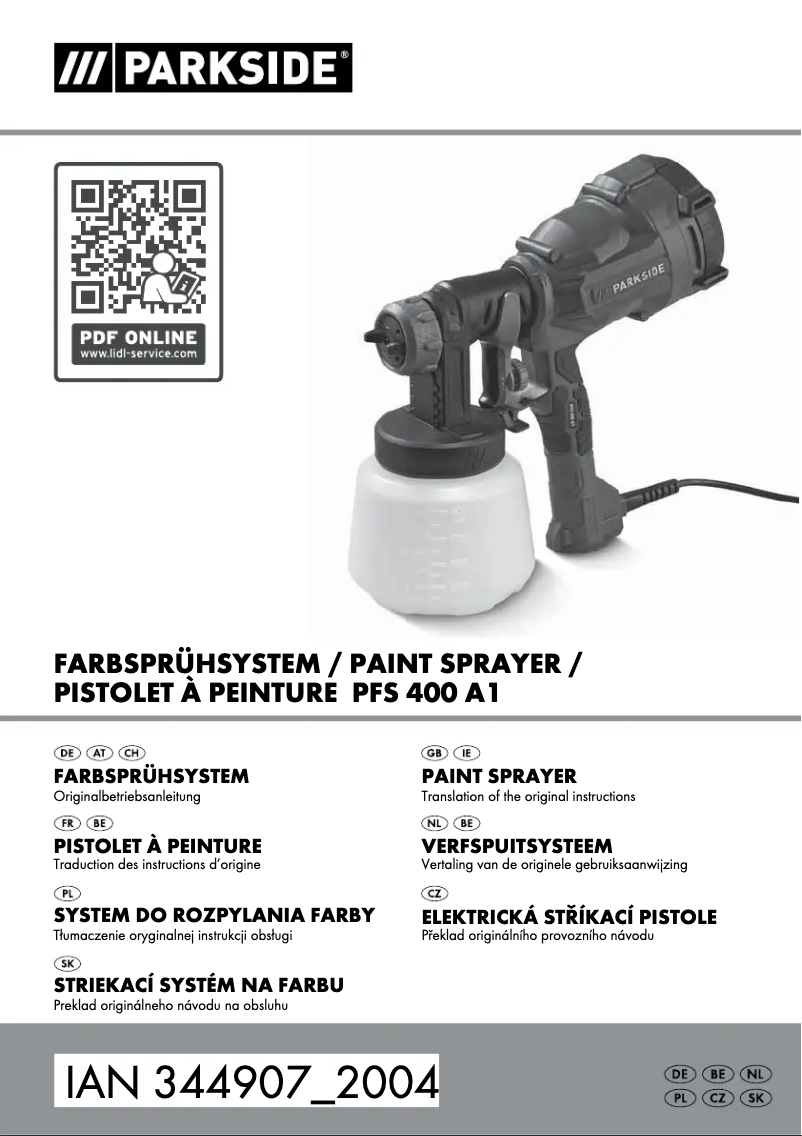 Image de la première page du manuel de l'appareil PFS 400 A1