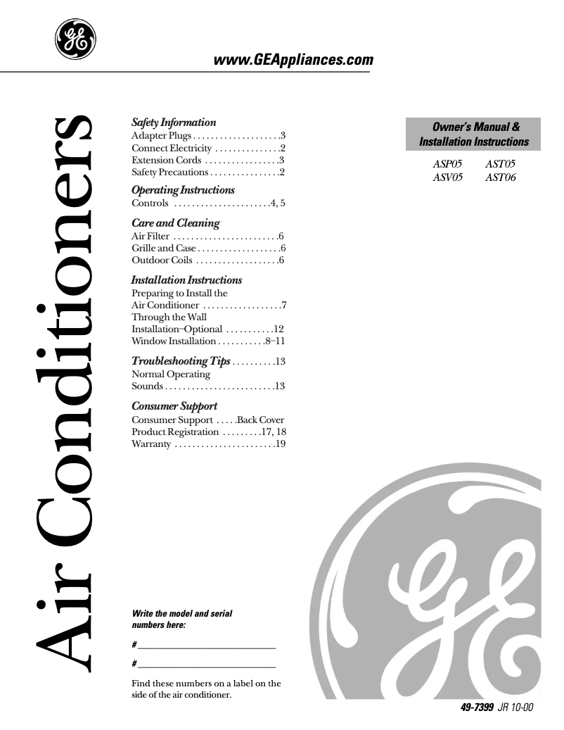 Imagen de la primera página del manual del dispositivo Profile ASM06LC