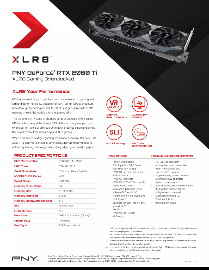 Image de la première page du manuel de l'appareil GeForce RTX 2080 Ti