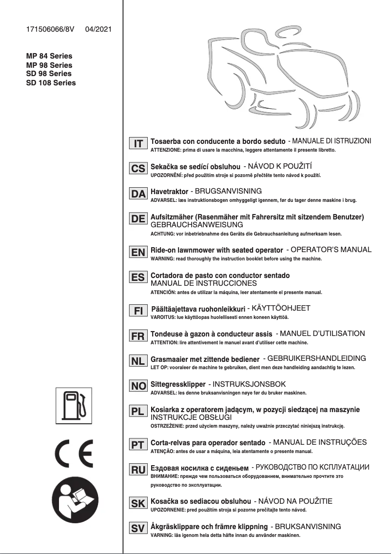 Page 1 de la notice Manuel utilisateur Stiga Tornado 598