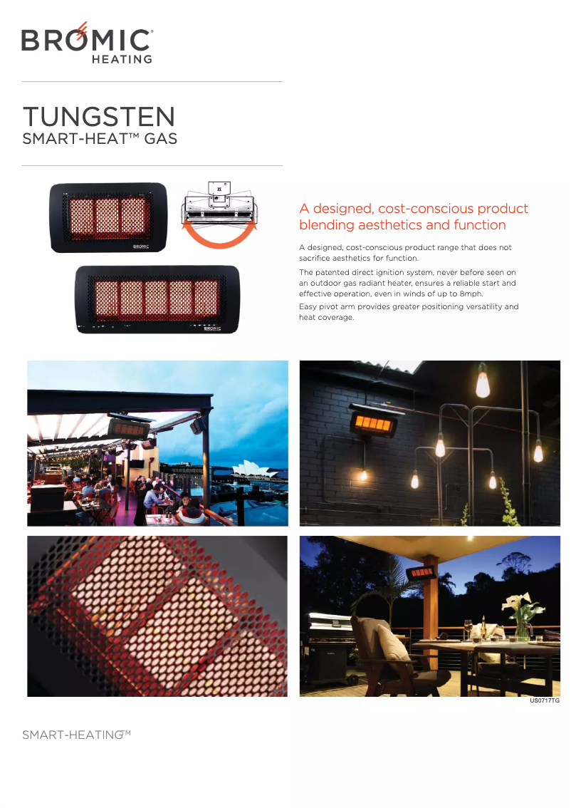 Page 1 de la notice Fiche technique Bromic Tungsten Smart-Heat BH0210004