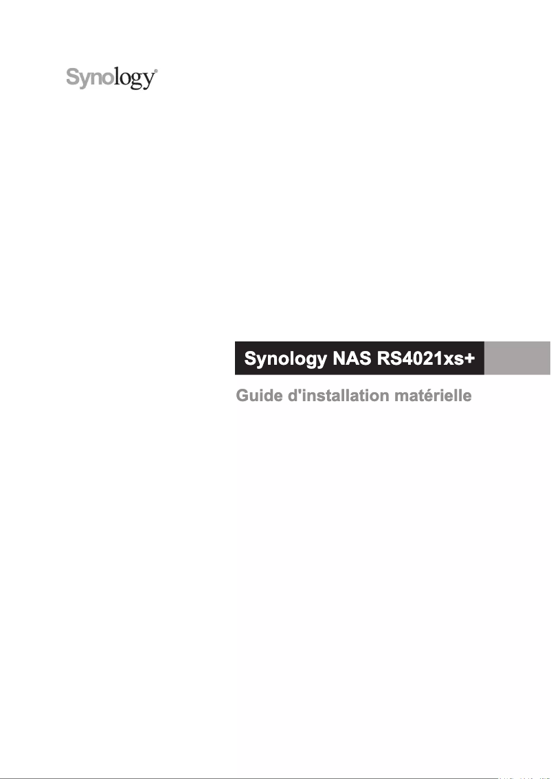 Page 1 de la notice Manuel utilisateur Synology RackStation RS4021xs+