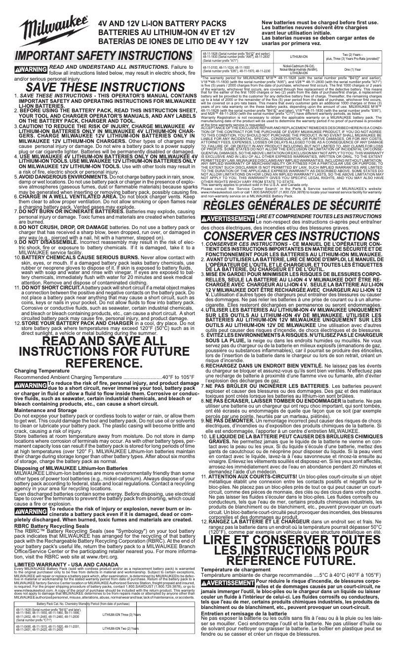 Image de la première page du manuel de l'appareil 48-11-2430