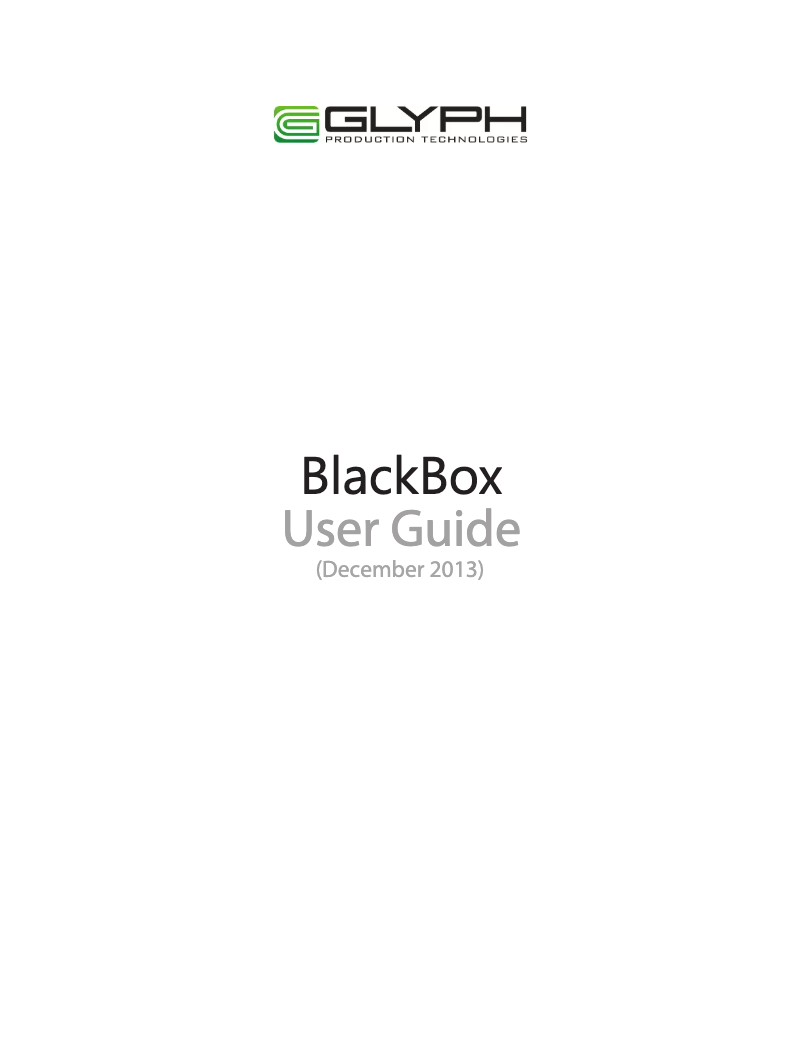 Image de la première page du manuel de l'appareil BlackBox