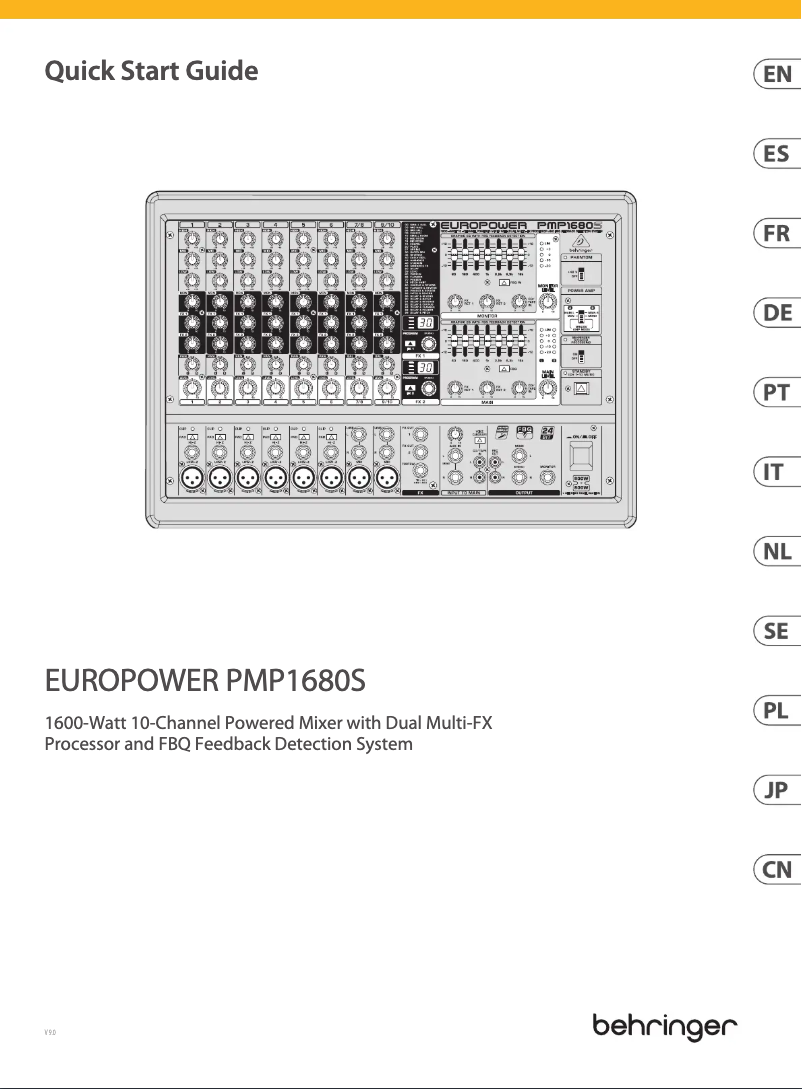 Image de la première page du manuel de l'appareil Europower PMP1680S