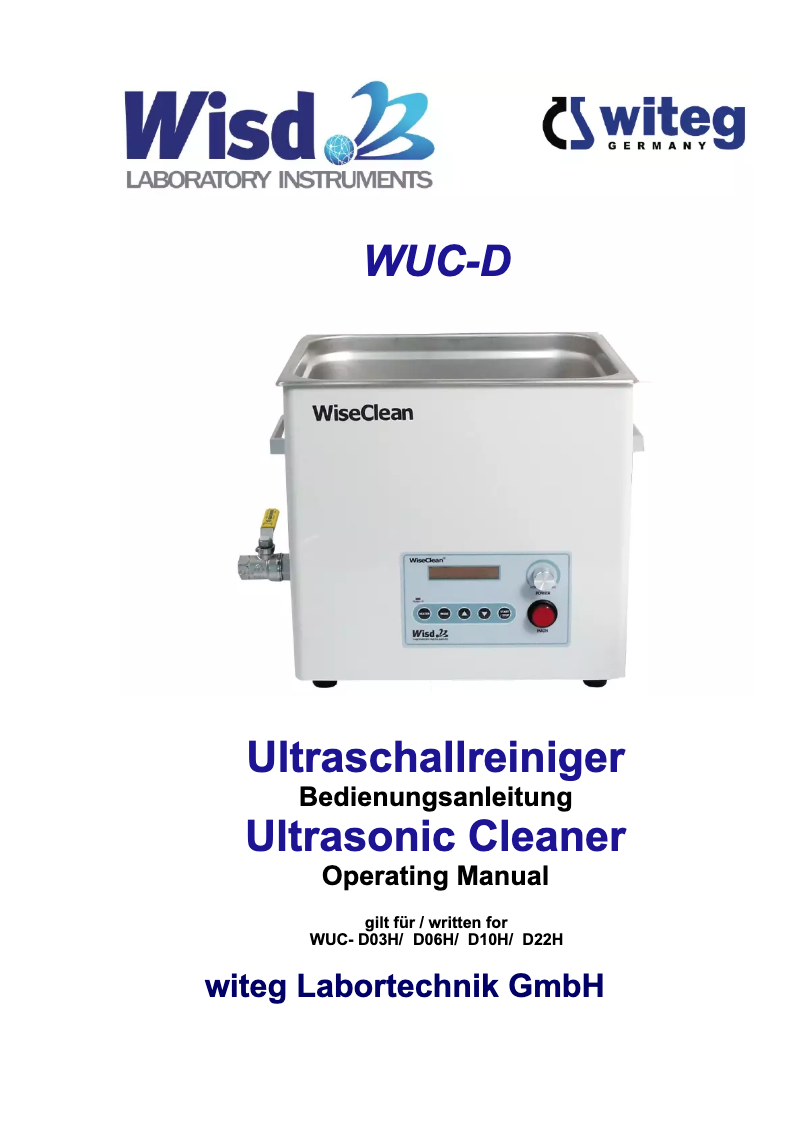 Page n°1 - Manuel utilisateur WiseClean WUC-D06H