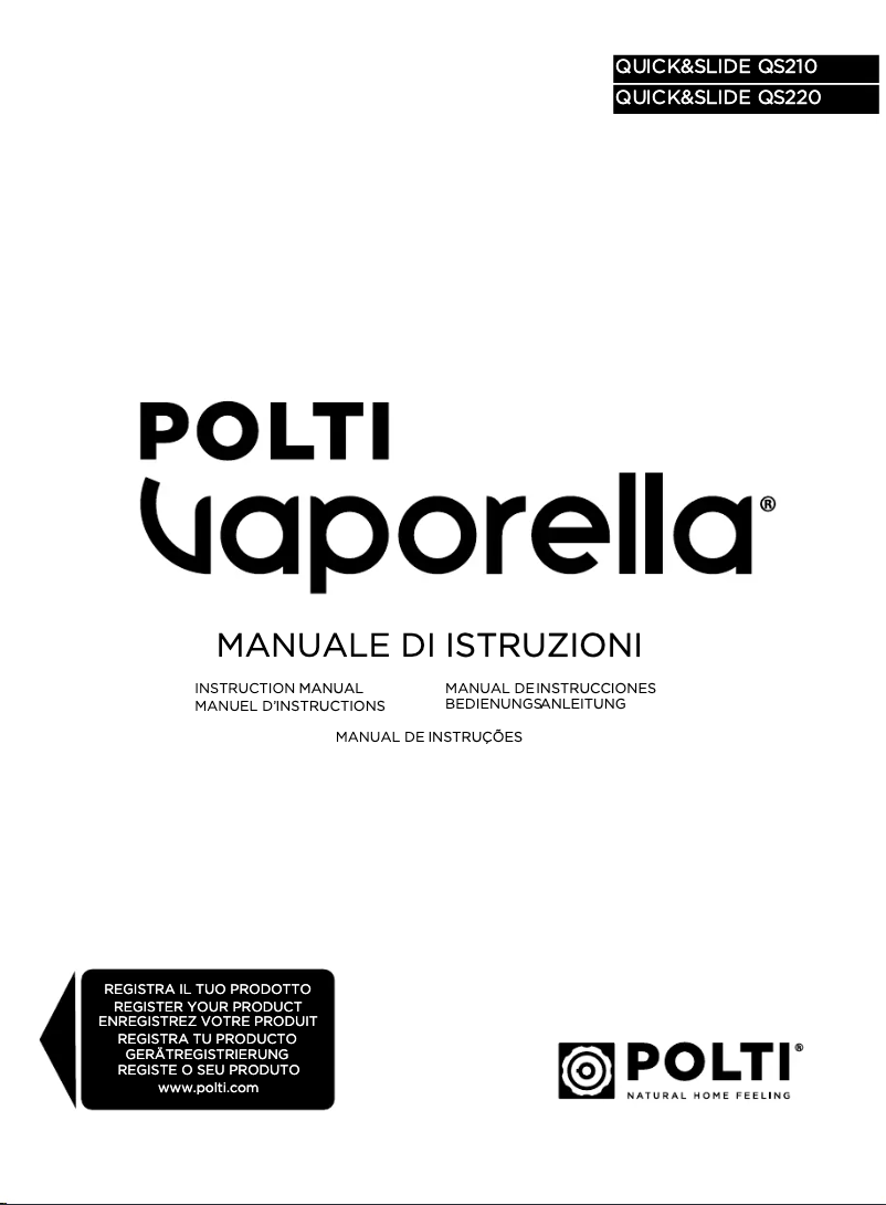 Page n°1 - Manuel utilisateur Polti Vaporella Quick & Slide QS220