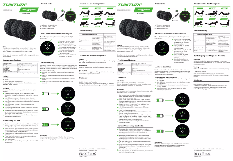 Image de la première page du manuel de l'appareil Vibrating Massage Roller 14TUSYO072