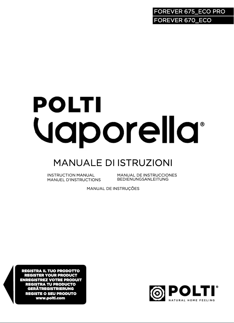 Page n°1 - Manuel utilisateur Polti Vaporella Forever 670 ECO