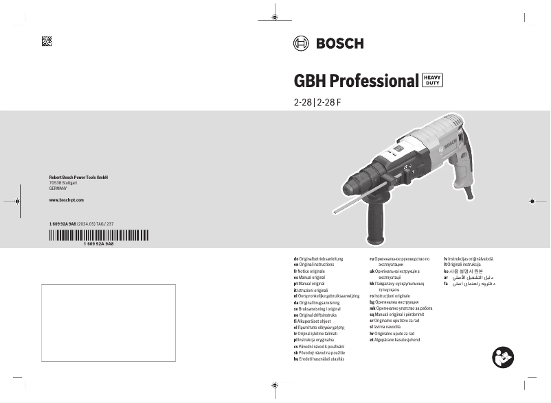 Page 1 de la notice Manuel utilisateur Bosch GBH 2-28