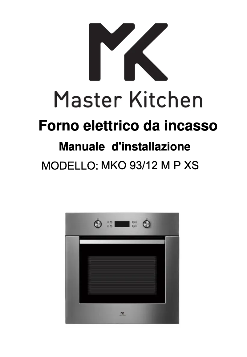 Page 1 de la notice Manuel utilisateur Master Kitchen MKO 93/12 M P XS