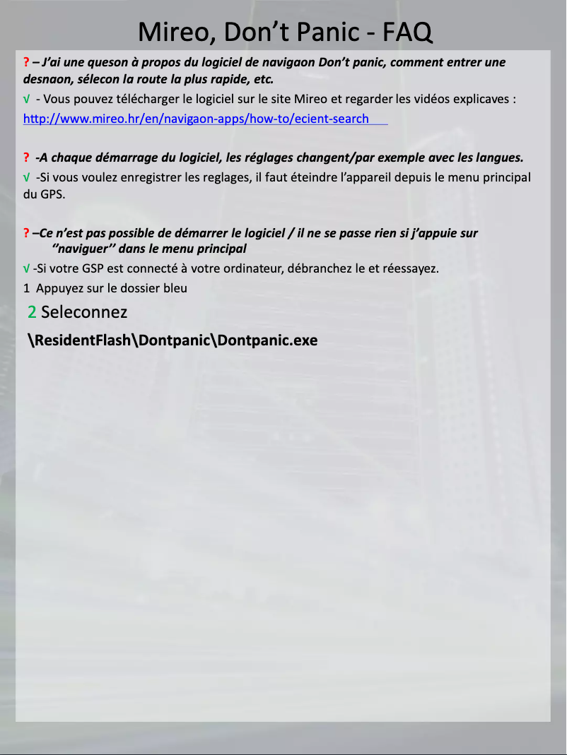 Page n°1 - Manuel utilisateur RoadNavigator RN200