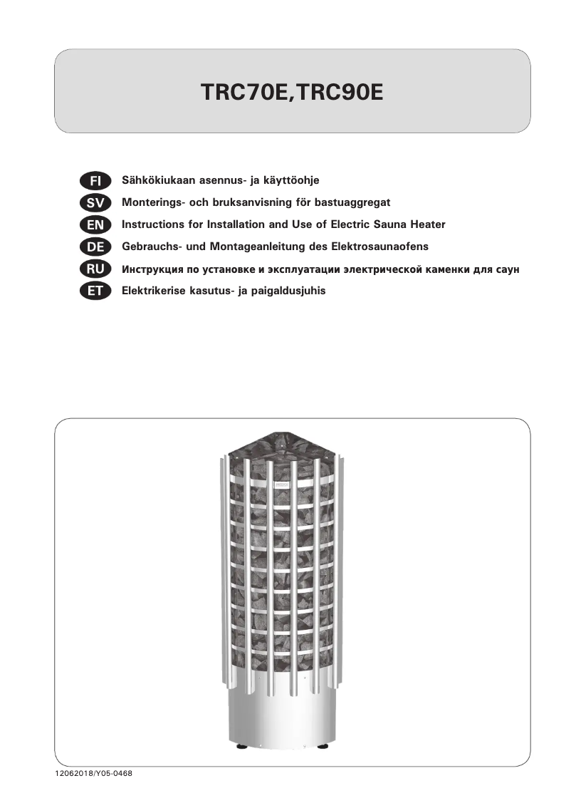 Page n°1 - Manuel utilisateur Harvia Glow Corner TRC70E HTRCE700400