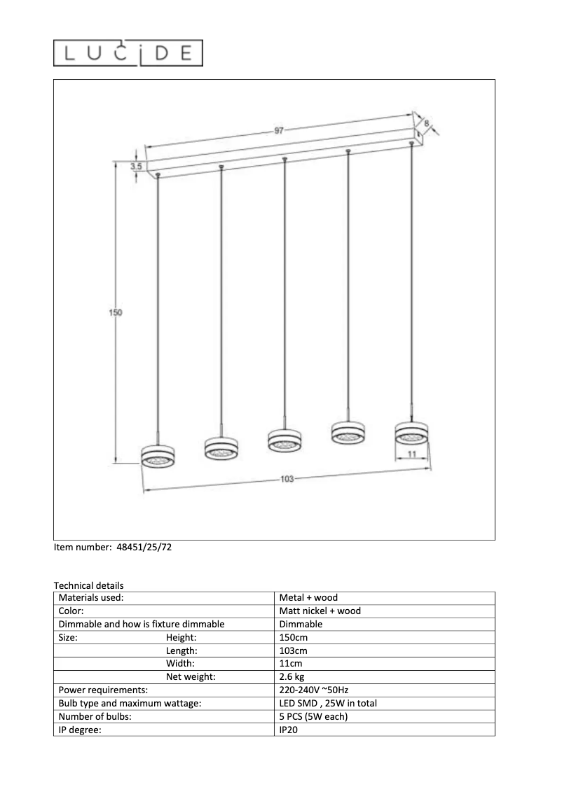 Page n°1 - Manuel utilisateur Lucide Enia LED
