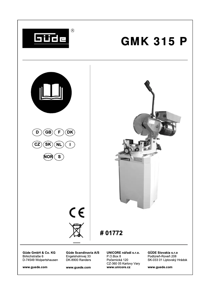 Page n°1 - Manuel utilisateur Güde GMK 315 P