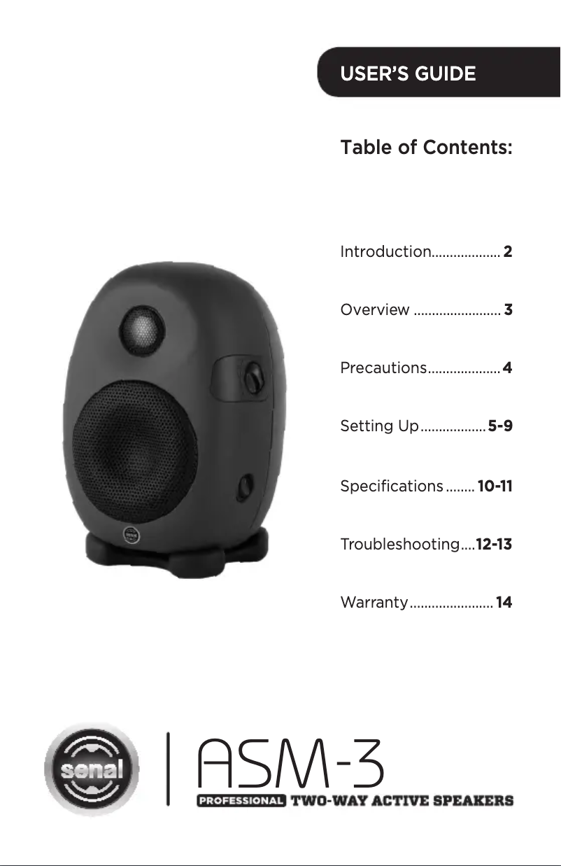 Page 1 de la notice Manuel utilisateur Senal ASM-3