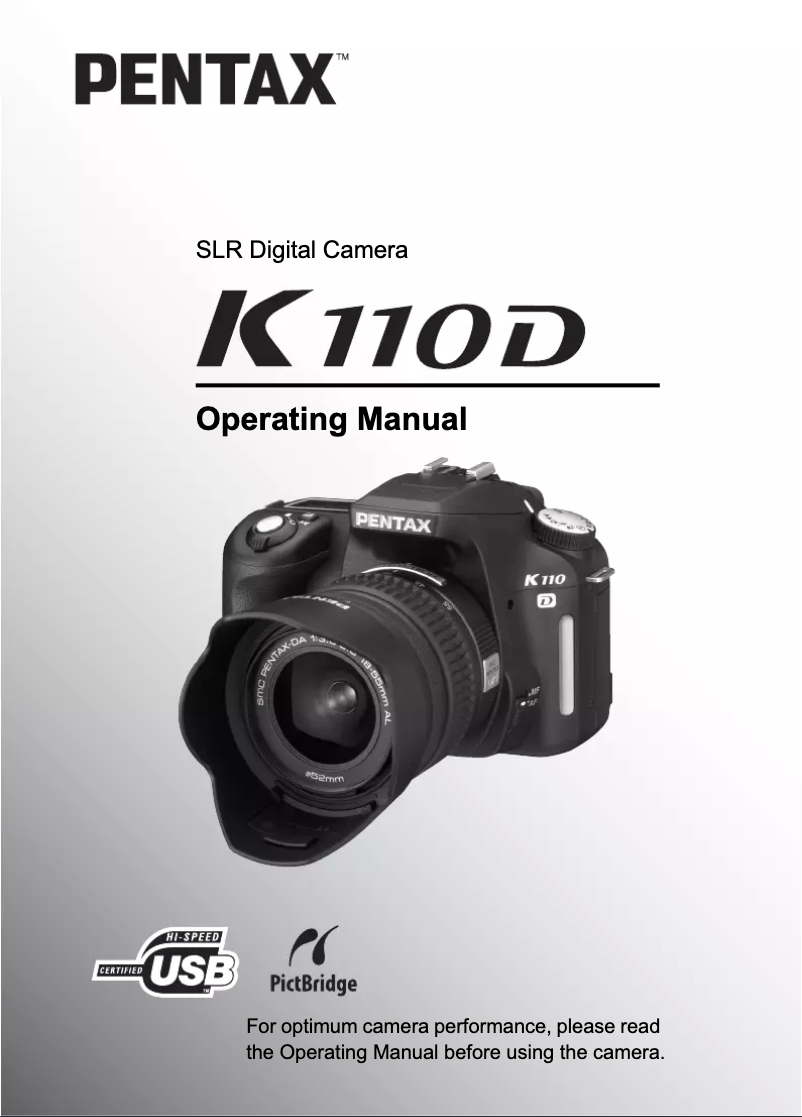 Page n°1 - Manuel utilisateur Pentax K110D