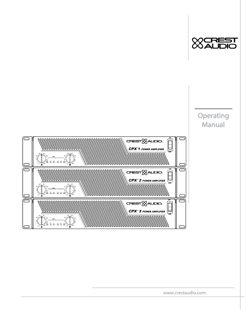 Page n°1 - Manuel utilisateur Crest Audio CPX 3