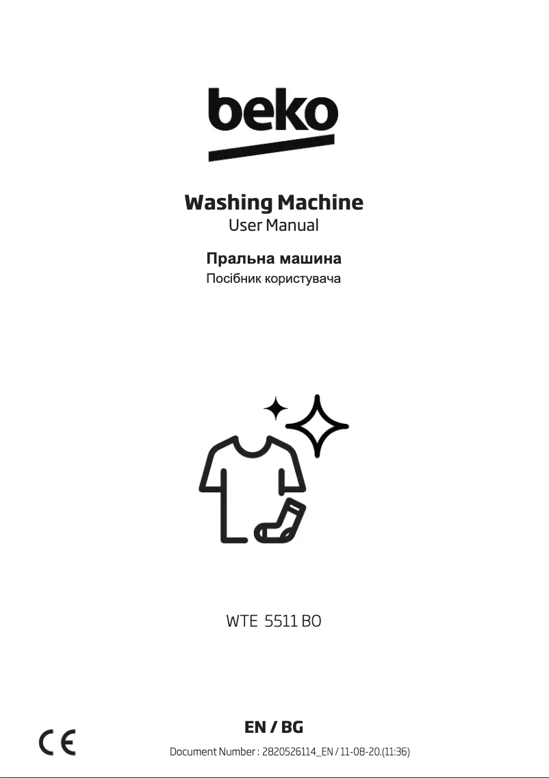 Page 1 de la notice Manuel utilisateur Beko WTE 5511 B0