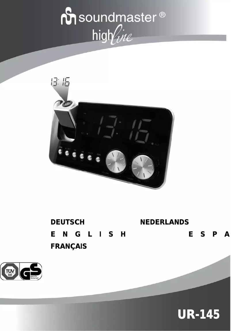 Page 1 de la notice Manuel utilisateur Soundmaster UR145