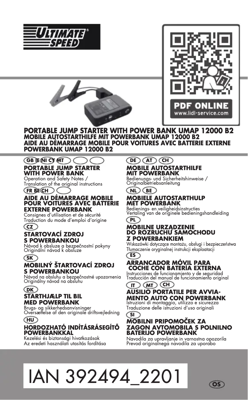 Image de la première page du manuel de l'appareil UMAP 12000 B2