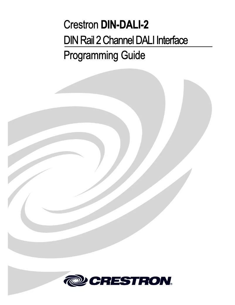 Page 1 de la notice Manuel utilisateur Crestron DIN-DALI-2