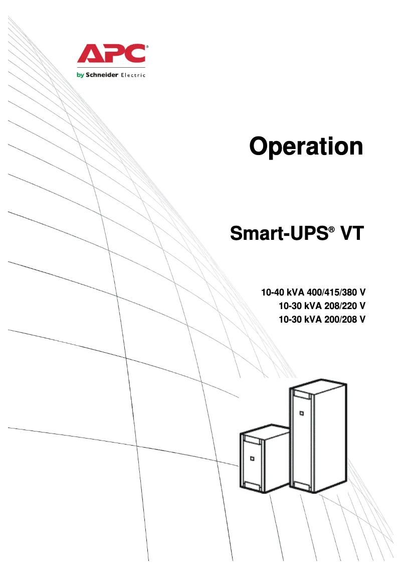 Image de la première page du manuel de l'appareil Smart-UPS VT 40kVA 400V