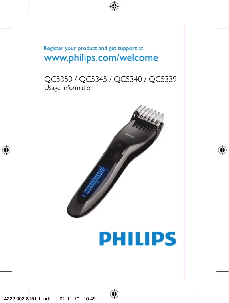 Image de la première page du manuel de l'appareil Series 5000 QC5339