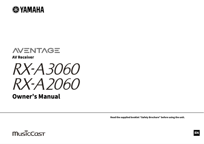 Image de la première page du manuel de l'appareil RX-A3060